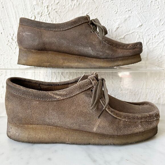 Vintage Clarks Original Wallabees Suede Leather Crepe Sole - Womens' Size 7 - Picture 1 of 8